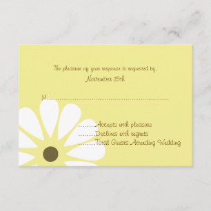 Cartões RSVP de Casamento de Margarida Amarelo e B