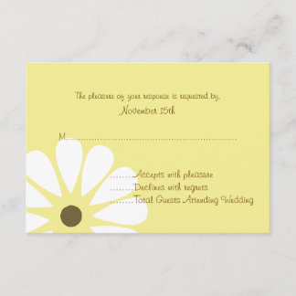 Cartões RSVP de Casamento de Margarida Amarelo e B