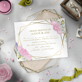 Cartões RSVP de Casamento de Mola de Flor Selvagem