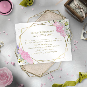 Cartões RSVP de Casamento de Mola de Flor Selvagem