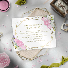 Cartões RSVP de Casamento de Mola de Flor Selvagem