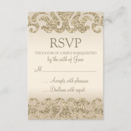 Cartões RSVP de Casamento de Olhar com Dourada Bri
