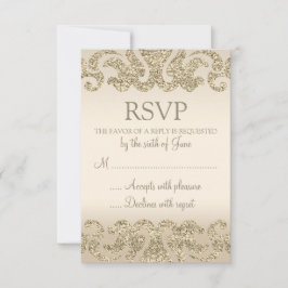 Cartões RSVP de Casamento de Olhar com Dourada Bri