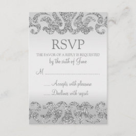 Cartões RSVP de Casamento de Olhos de Silver