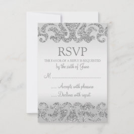Cartões RSVP de Casamento de Olhos de Silver