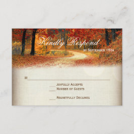 Cartões RSVP de Casamento de outono Rustic
