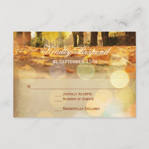 Cartões RSVP de Casamento de outono Rustic