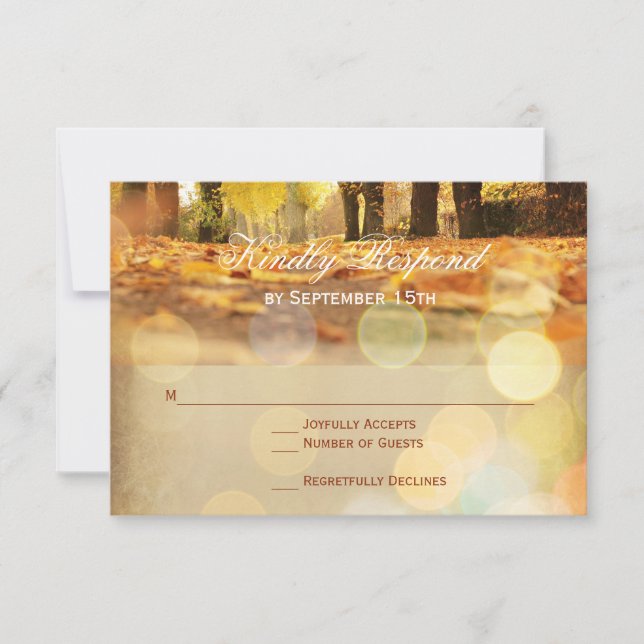 Cartões RSVP de Casamento de outono Rustic (Frente)
