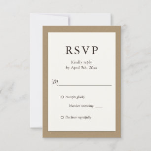 Cartões RSVP de Casamento de Papel da Rustic Ivory