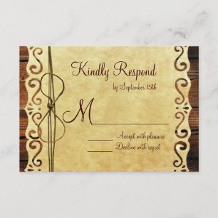 Cartões RSVP de Casamento de Papel de Vintagem de