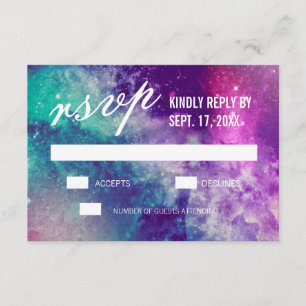 Cartões RSVP de Casamento de Pastel Galaxy Persona