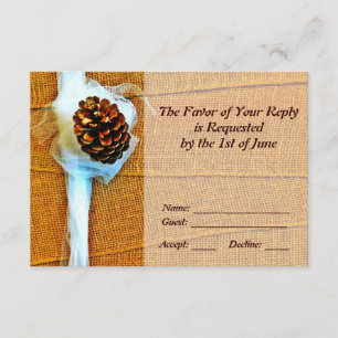 Cartões RSVP de Casamento de Pinecone do País Russ