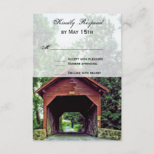 Cartões RSVP de Casamento de Ponte de Wooden Cober