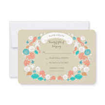 Cartões RSVP de Casamento de Praia Bonita