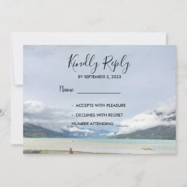 Cartões RSVP de Casamento de Praia de Montanha Mod