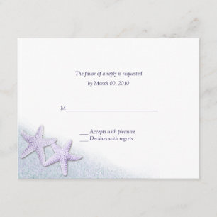 Cartões RSVP de Casamento de Praia de Starfish Rox