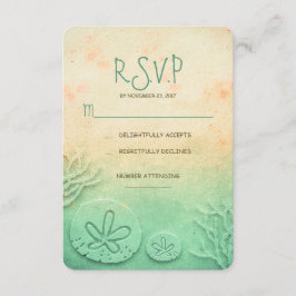 Cartões RSVP de casamento de praia em dólar