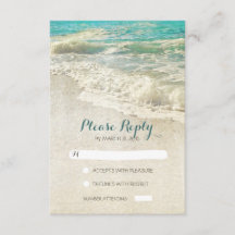 cartões RSVP de casamento de praia vintage