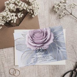 Cartões RSVP de Casamento de Rosa Elegante