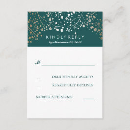 Cartões RSVP de Casamento de Teal Respiratório de 