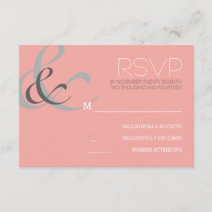Cartões RSVP de casamento de tipografia moderna