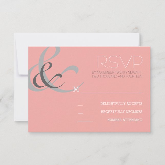 Cartões RSVP de casamento de tipografia moderna (Frente)