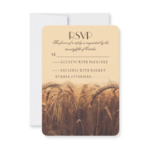 Cartões RSVP de casamento de trigo do país russo