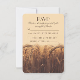 Cartões RSVP de casamento de trigo do país russo