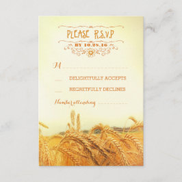 Cartões RSVP de casamento de trigo russo