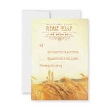 Cartões RSVP de casamento de trigo russo