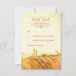 Cartões RSVP de casamento de trigo russo