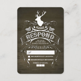 Cartões RSVP de Casamento de Veado Rustic Deer Woo