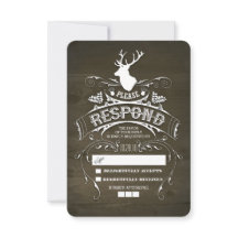 Cartões RSVP de Casamento de Veado Rustic Deer Woo