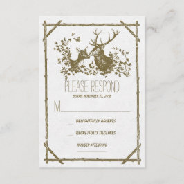 Cartões RSVP de casamento de veados russos