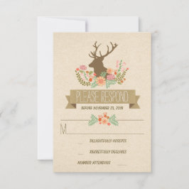 Cartões RSVP de casamento de veados russos