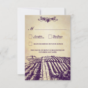 Cartões RSVP de Casamento de Vinha Vintage Tuscan 