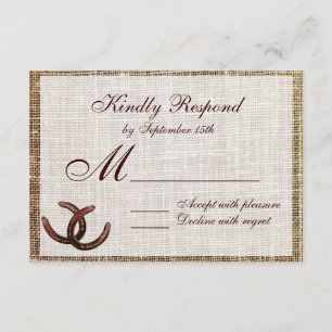 Cartões RSVP de Casamento do País Rustic Horserrad