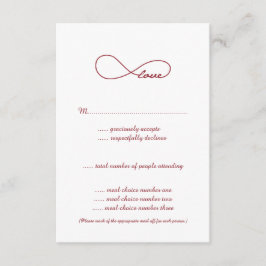Cartões RSVP de Casamento do Red Love Infinity