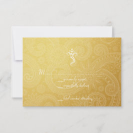 Cartões RSVP de Casamento Dourado Vinayaka