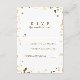 Cartões RSVP de Casamento Elegante Branca de Confe