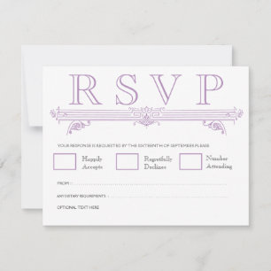 Cartões RSVP de Casamento Elegante de Vintage Viol