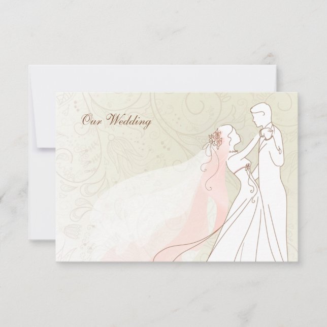 Cartões RSVP de Casamento Elegante e Casamento de  (Frente)