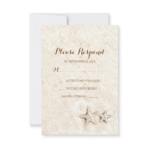 Cartões rsvp de casamento em praia