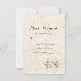Cartões rsvp de casamento em praia