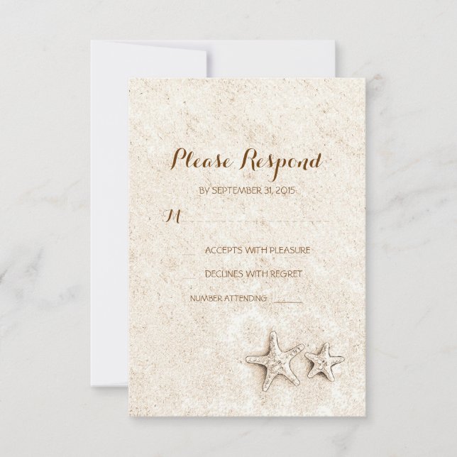 Cartões rsvp de casamento em praia (Frente)