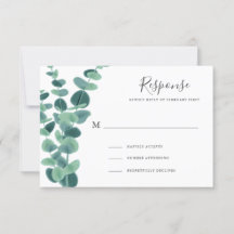 Cartões RSVP de Casamento Eucalyptus