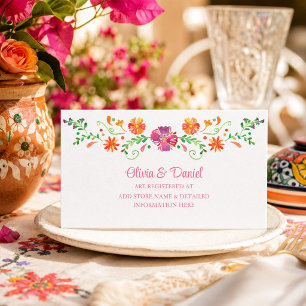 Cartões RSVP de Casamento Floral Mexicano Colorido