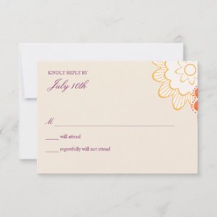 Cartões rsvp de casamento floral Whimsy