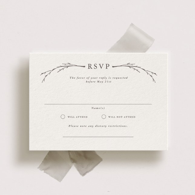 Cartões RSVP de Casamento Florestal Elegante (Criador carregado)