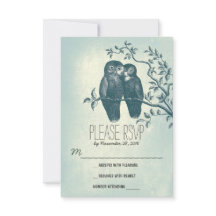 Cartões RSVP de casamento fofos e doces